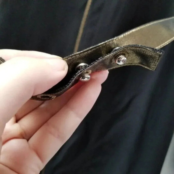 Elizabeth and James Annabelle Long-Sleeve Belted Dress Bronze Black 2 - Picture 12 of 14